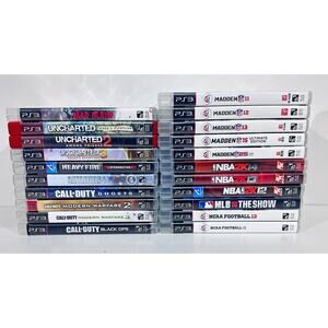 PS3 Game Lot-21 Games-NCAA 13 MW2 Black Ops Uncharted Madden NBA 2K-Clean Tested